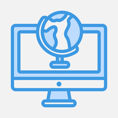 Geography icon in blue style, use for website mobile app presentation