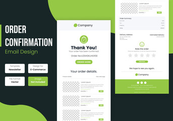 E-commerce order confirmation email template design	
