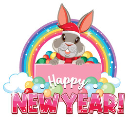 Happy New Year 2023 with cute rabbit