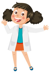 Scientist girl cartoon character