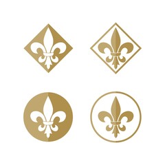 Fleur de lis heraldic icon set isolated on white background © sljubisa