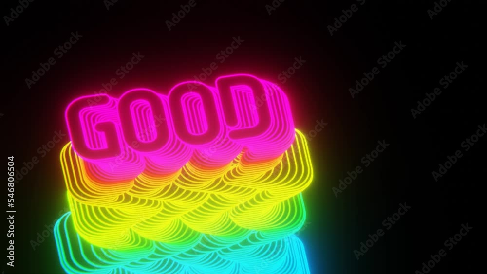 Poster Beautiful Abstract neon background words Good on a black background. 3d rendering illustration Background pattern for design.	