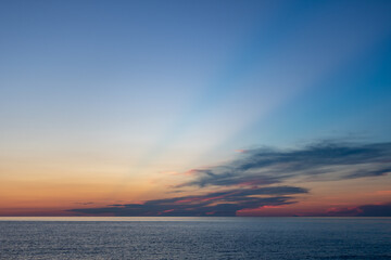 sunset with rays in Corsica