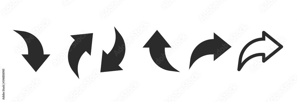 Poster arrow curve circle spin icon pictogram vector or bent circle upward share refresh button black line 