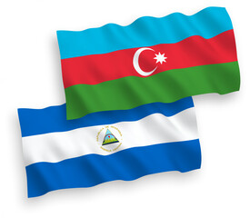 Flags of Nicaragua and Azerbaijan on a white background