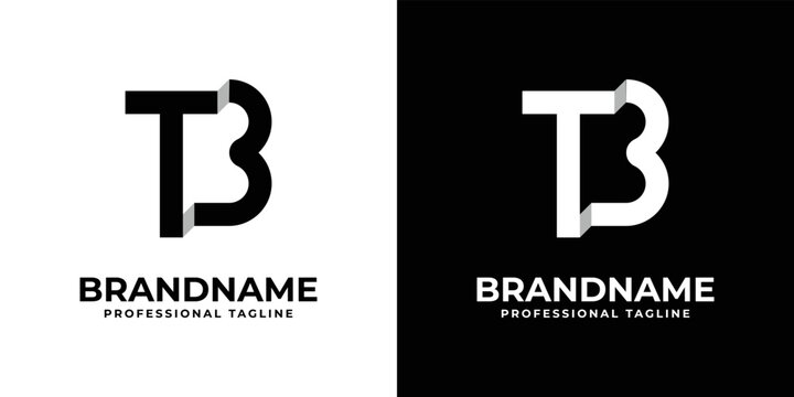 Letter TB or BT Monogram Logo, suitable for any business with TB or BT initials.
