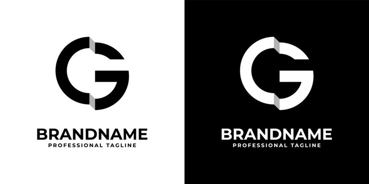 Letter CG or GC Monogram Logo, suitable for any business with GC or CG initials.