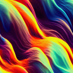 Colorful Vibrant Seamless Pattern Turbulent Flow. Flawless Border. Dynamic Beautiful Abstract Art Background. For AD, WEB, UI, Wallpaper, Game, Novel, Poster.