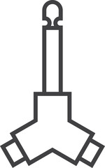 audio jack connector vector icon line 