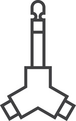 audio jack connector vector icon line 