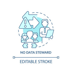 No data steward turquoise concept icon. Information administrator. Data master abstract idea thin line illustration. Isolated outline drawing. Editable stroke. Arial, Myriad Pro-Bold fonts used