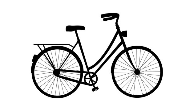 Isolated Black Bicycle Silhouette Illustration