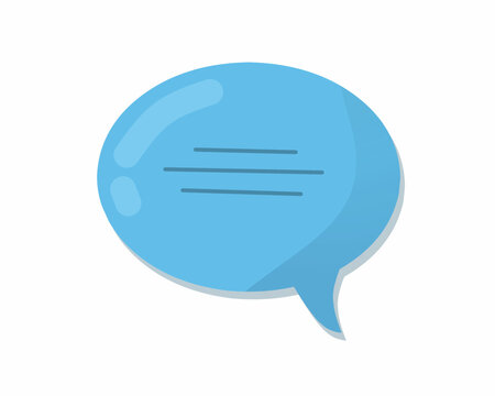 Blue Text Bubble Icon Illustration