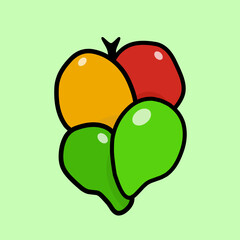 fruits stack icon flat vector illustration