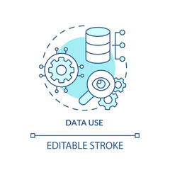 Obraz premium Data use turquoise concept icon. Information governance strategy. Digital technology abstract idea thin line illustration. Isolated outline drawing. Editable stroke. Arial, Myriad Pro-Bold fonts used