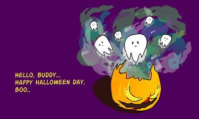 halloween day celebration greeting card