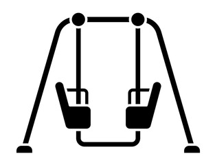 Playground kids round swing glyph icon vector image.