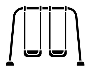 Playground swings glyph icon vector image.