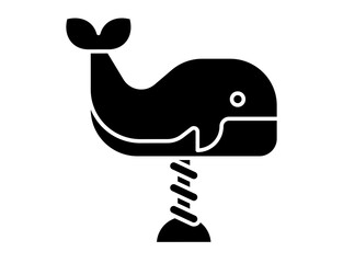 Whale Amusement Ride glyph icon vector image.