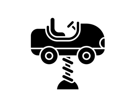 Swing car on the playground glyph icon vector image.