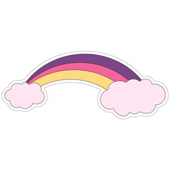 pink background with clouds