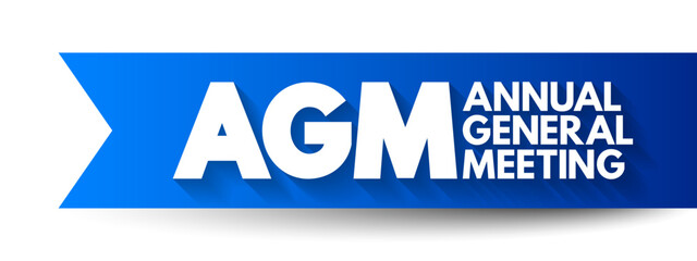 AGM - Annual General Meeting is a meeting of the general membership of an organization, acronym business concept background