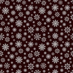 Snowflakes vector seamless pattern. Snowfall Christmas repeat backdrop. Seamless pattern Christmas snowfall, backdrop winter snowflake illustration.