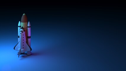 Obraz premium スペースシャトル シンプルな背景（暗い）