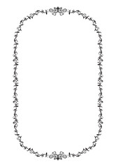 イラスト素材: レトロ、アンティーク、ビンテージの長方形のフレーム。ゴージャスな飾り罫オーナメント