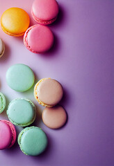 sweet Colorful macaroon different colors ,Culinary and cooking concept.