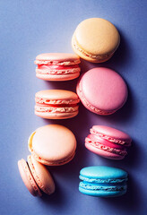 Obraz premium sweet Colorful macaroon different colors ,Culinary and cooking concept.