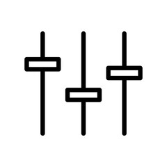 Vertical adjustment button icon vector illustration. Adjustment music line vector icon. Equalizer icon.