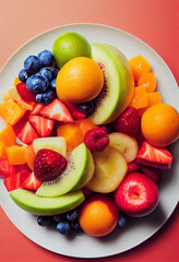 mix fruit , fruit salad strawberry , kivi