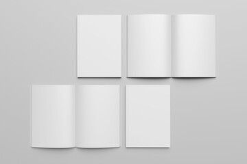 Magazine  open and cover top view
