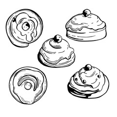 Belgian bun. Sketch  illustration.