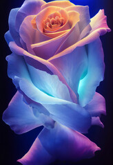 rose on blue