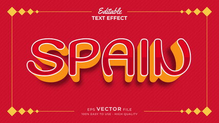 Editable text style effect - Spain football for Qatar 2022 FIFA world cup soccer championship