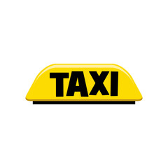 Taxi car roof sign. Taxi sign for car icon isolated on white background