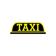 Taxi car roof sign. Taxi sign for car icon isolated on white background