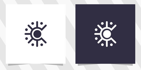 letter c logo with child logo design