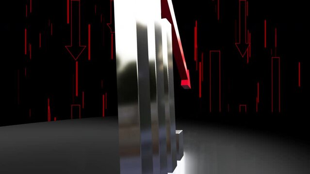 business chart falling down animation