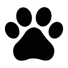 Black animal paw print isolated on white background. Vector illustration. cat track. bear track. lion track. animal stamp. animal icon. black thtme icon. animal stamp. cat wolf lion bear.