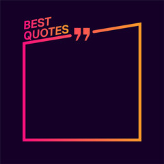 Quote text box square frame. Quotation bubble textbox design empty frames.