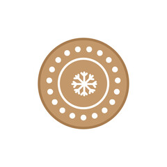Png illustration of cute gingerbread round cookie isolated on transparent background.