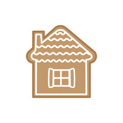 PNG illustration of cute gingerbread cookie isolated on transparent background.