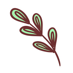 Herb isolated on white background.Doodle vector illustration