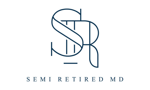 luxury line SR letter logo