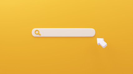 Minimal search bar. Simple and modern search bar design. 3D Illustration Background.
