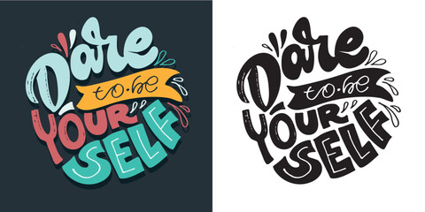 Obraz premium Hand drawn motivation lettering phrase in modern calligraphy style. Inspiration slogan for print and poster design. Vector