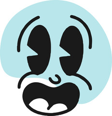 Smiley face retro emoji. Faces of cartoon characters from the 30s. Vintage comic vector illustration.